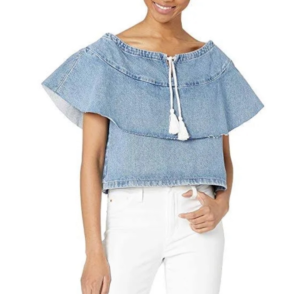 Levi's Premium Made Crafted Denim Ruffle Top (size M)